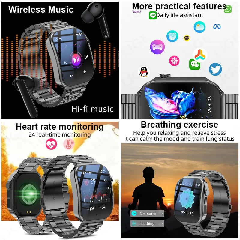 Trendbay 2.2-inch Curved Screen Smartwatch BT Call