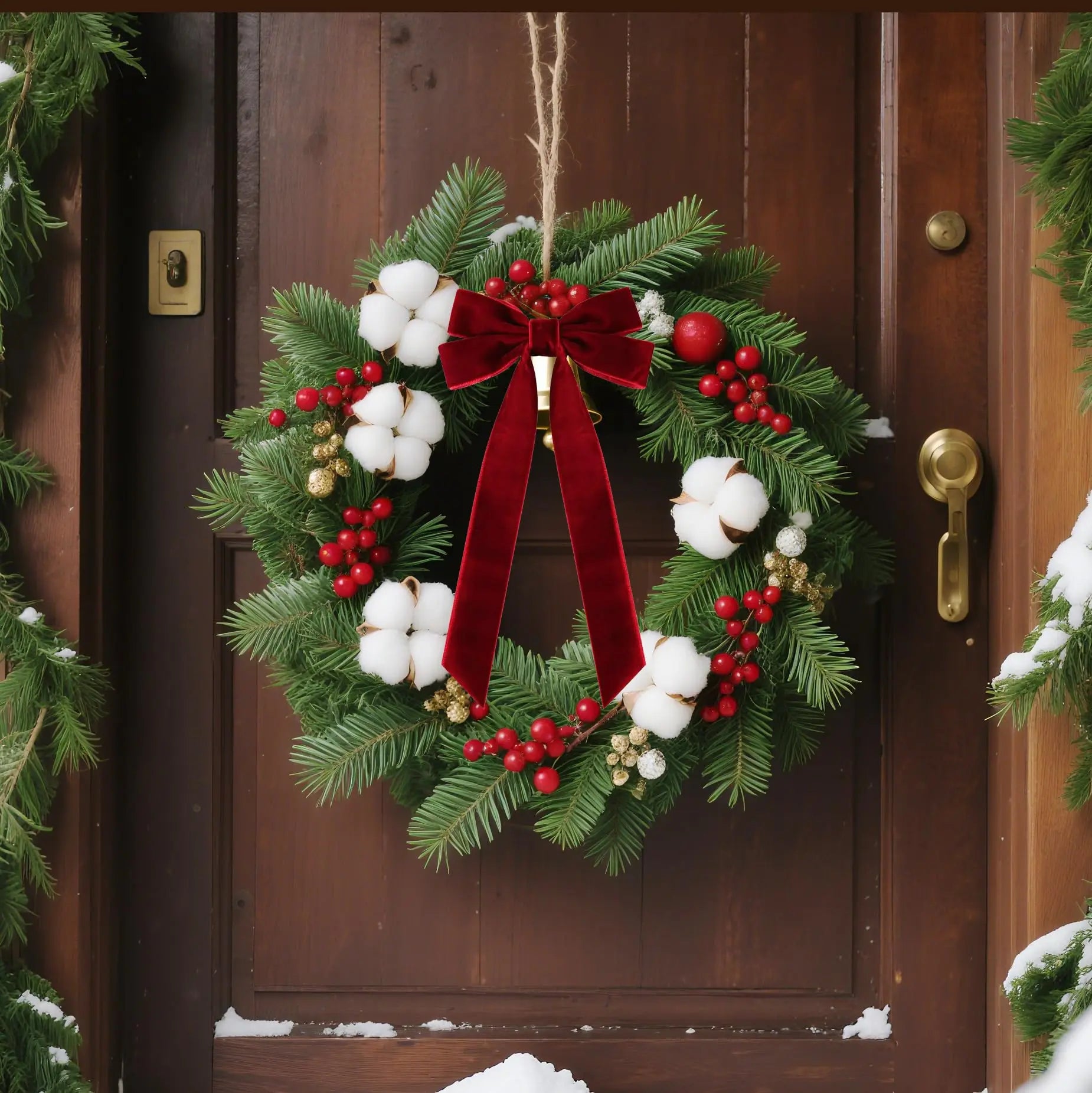 Trendbay Velvet Ribbon Bow Christmas Ornaments