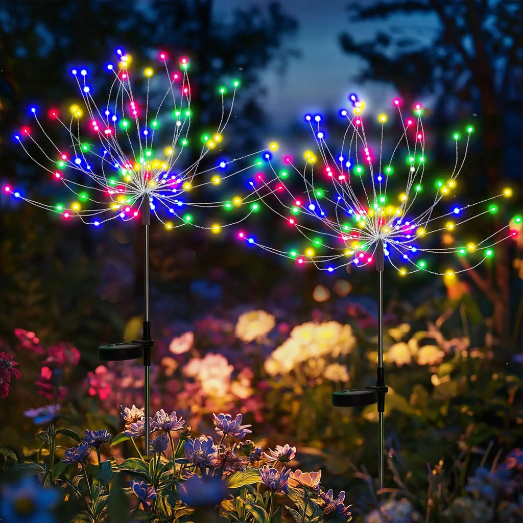Trendbay 420LED Solar Firework Stake RGB Dandelion Garden Lights