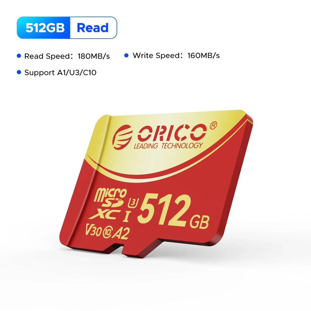 Trendbay ORICO 512GB MicroSDXC Memory Card UHS-I U3 Class 10 V30 A1