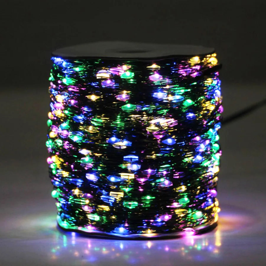 Trendbay 120M 1200-LED Multicolor Green Wire Fairy Lights – IP44 EU Plug