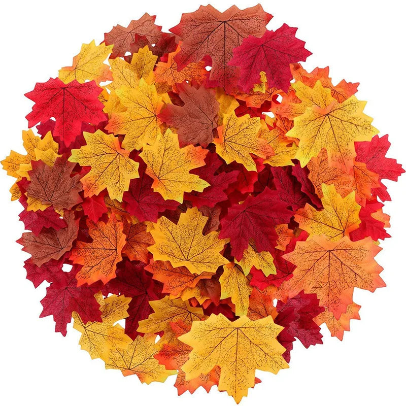 Trendbay 200-Piece Artificial Maple Leaves – Autumn Silk Fall