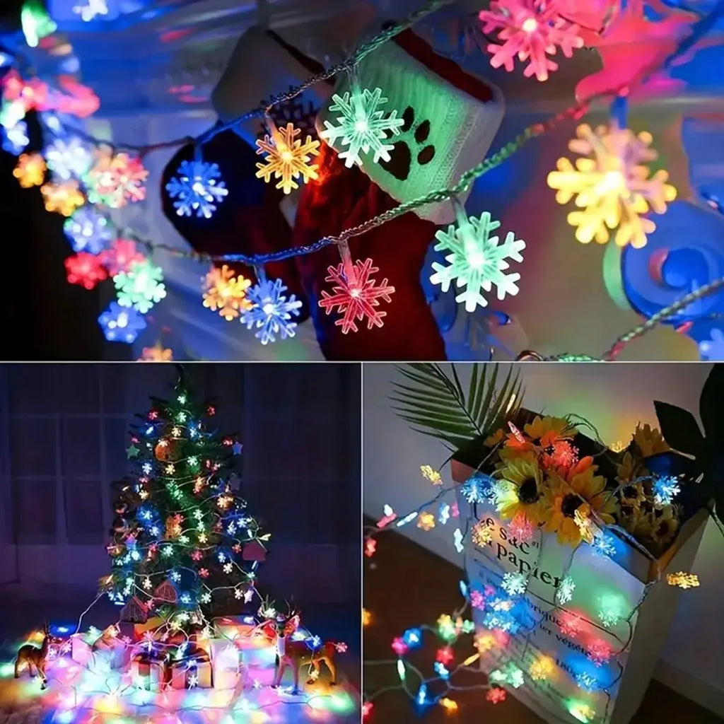Trendbay 3M 20-LED RGB Christmas Snowflake String Lights