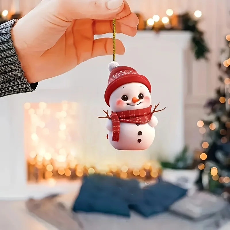 Trendbay 5-Piece Acrylic Snowman Ornaments – 2D Flat ornament