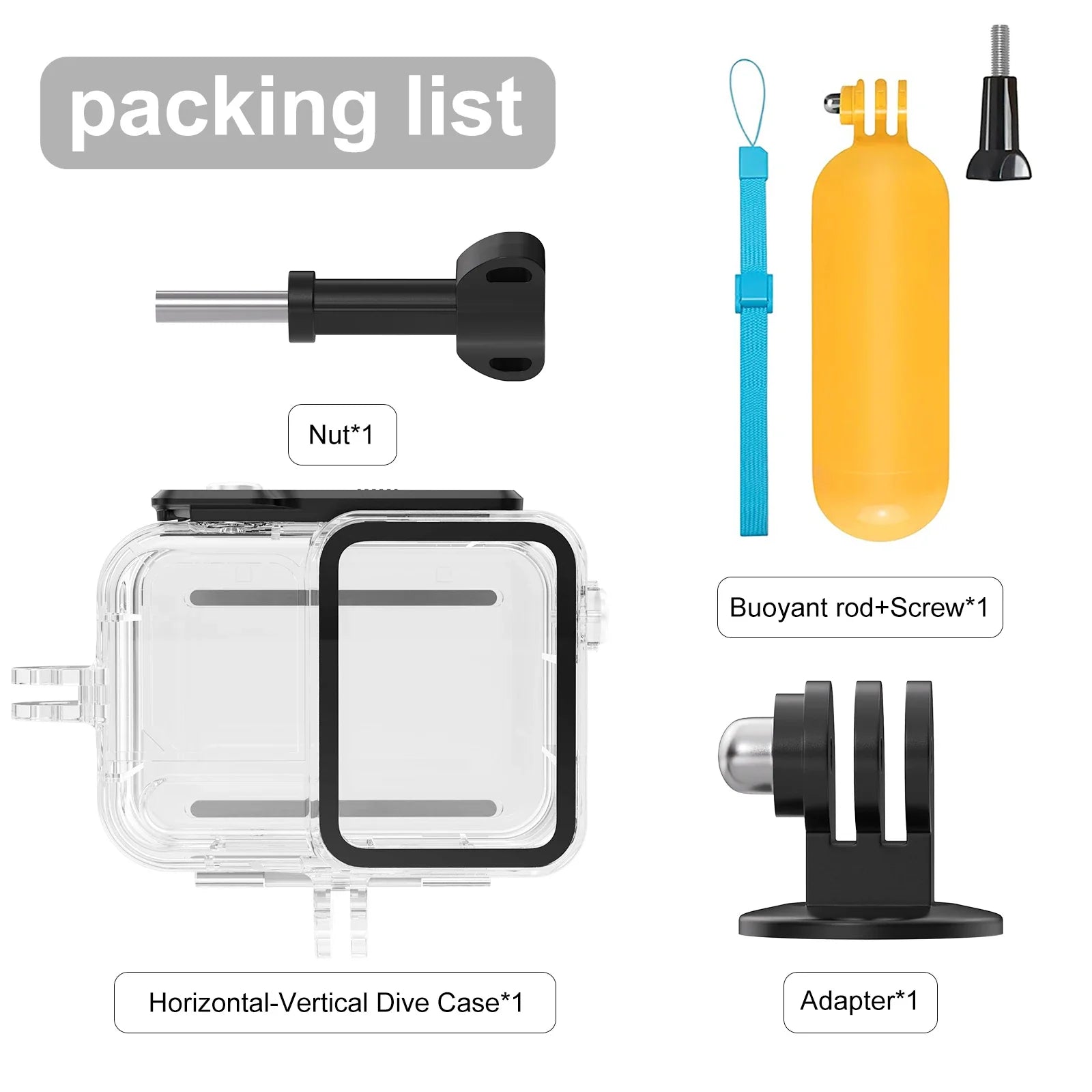 Trendbay Waterproof Dive Housing Case 45M for Action Camera