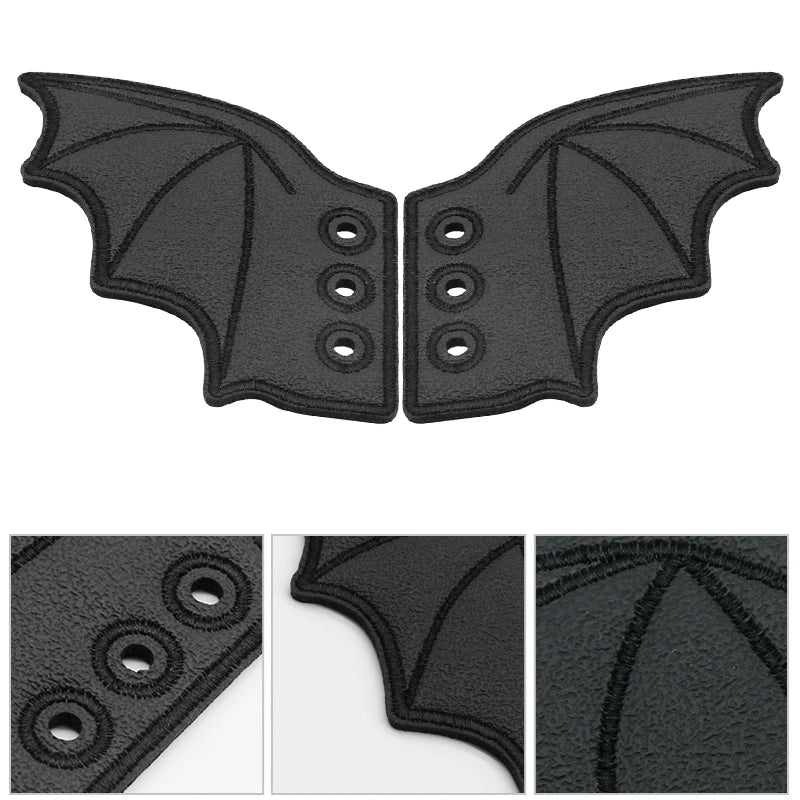 Trendbay 1-Pair Matte Black Bat Sneaker Shoe Wings