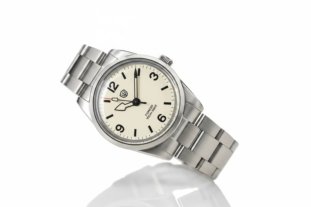 Trendbay 36.5mm Vintage Quartz Watch with Sapphire Crystal & 100M Water Resistance
