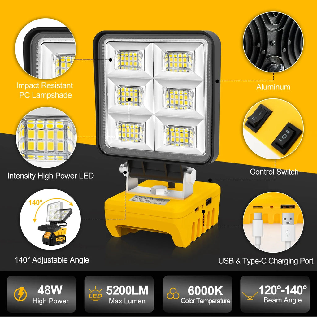 Trendbay Portable 48W Cordless LED Work Light
