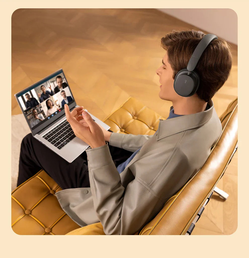 Trendbay Wireless Over-Ear Headphones 3D Spatial Audio Gray
