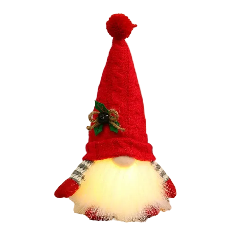 Trendbay Glowing Faceless Christmas Gnome Doll Red without LED Light