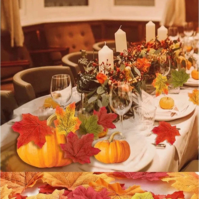 Trendbay 200-Piece Artificial Maple Leaves – Autumn Silk Fall