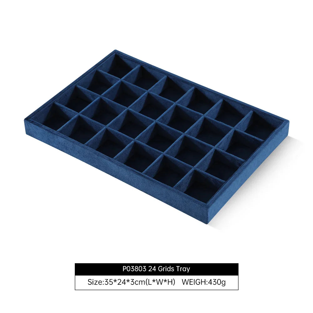 Trendbay Stackable Velvet Jewelry Display Tray – Organizer for Rings, Earrings, Bracelets & Necklaces