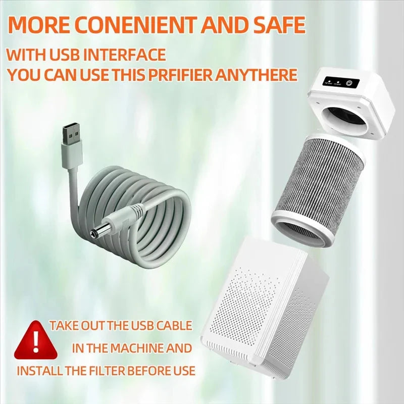 Trendbay USB Portable Air Purifier with Aromatherapy – Compact Smoke & Odor Filter for Home & Car
