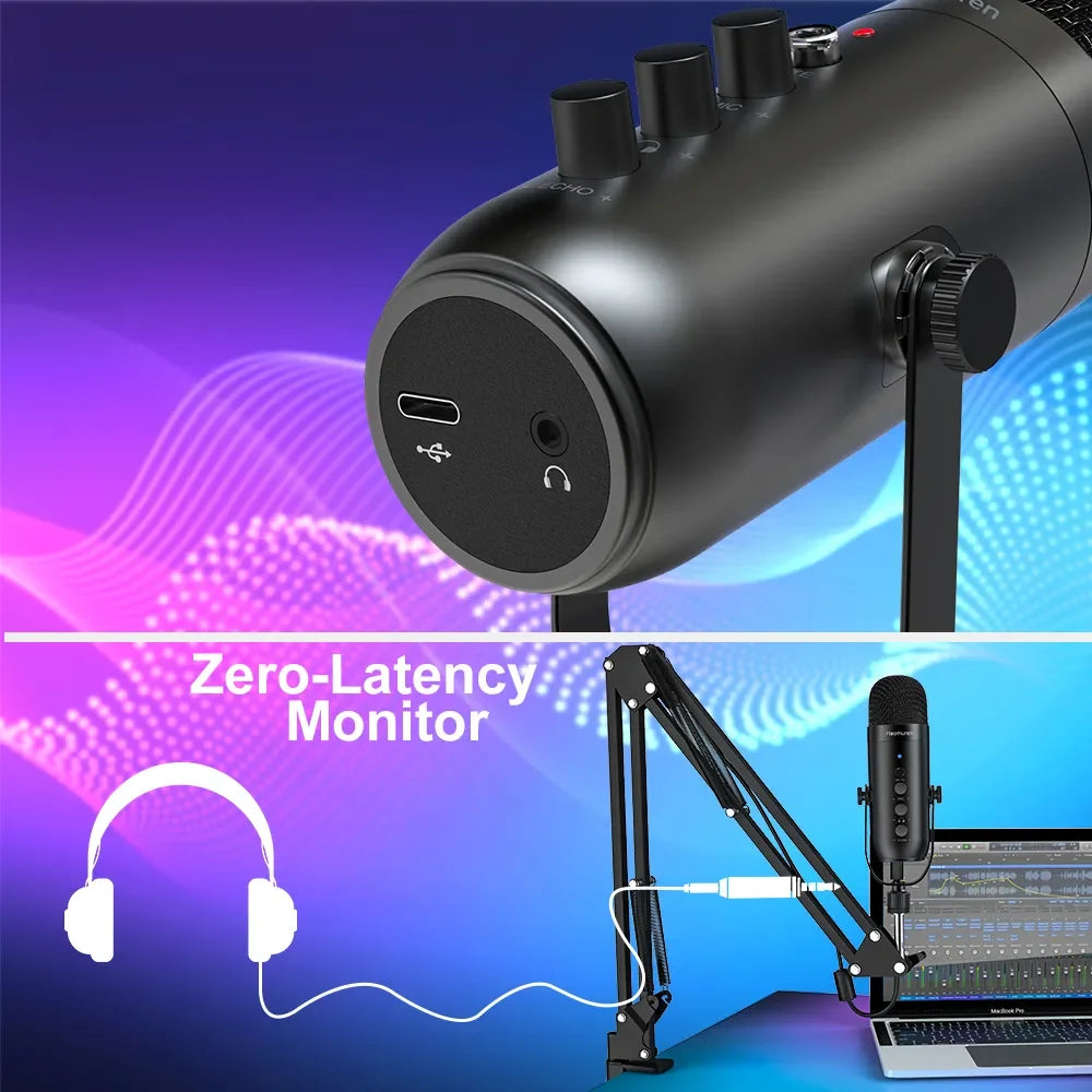 Trendbay USB Streaming Microphone Kit Cardioid Condenser with Boom Arm