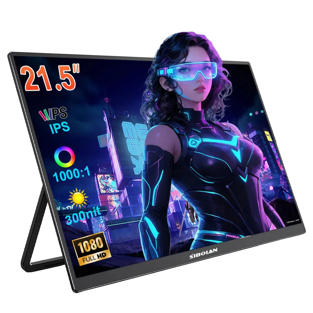 Trendbay 21.5" Portable Monitor“ Full HD 1080P 100Hz IPS USB-C HDMI Display
