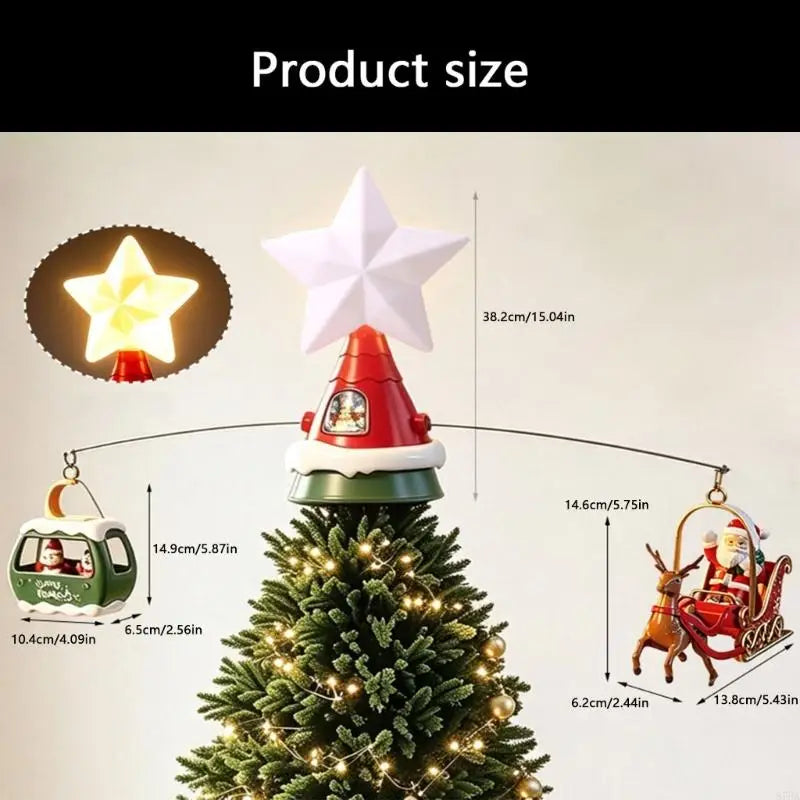 Trendbay Christmas Tree Top Ornament with Music and Lights