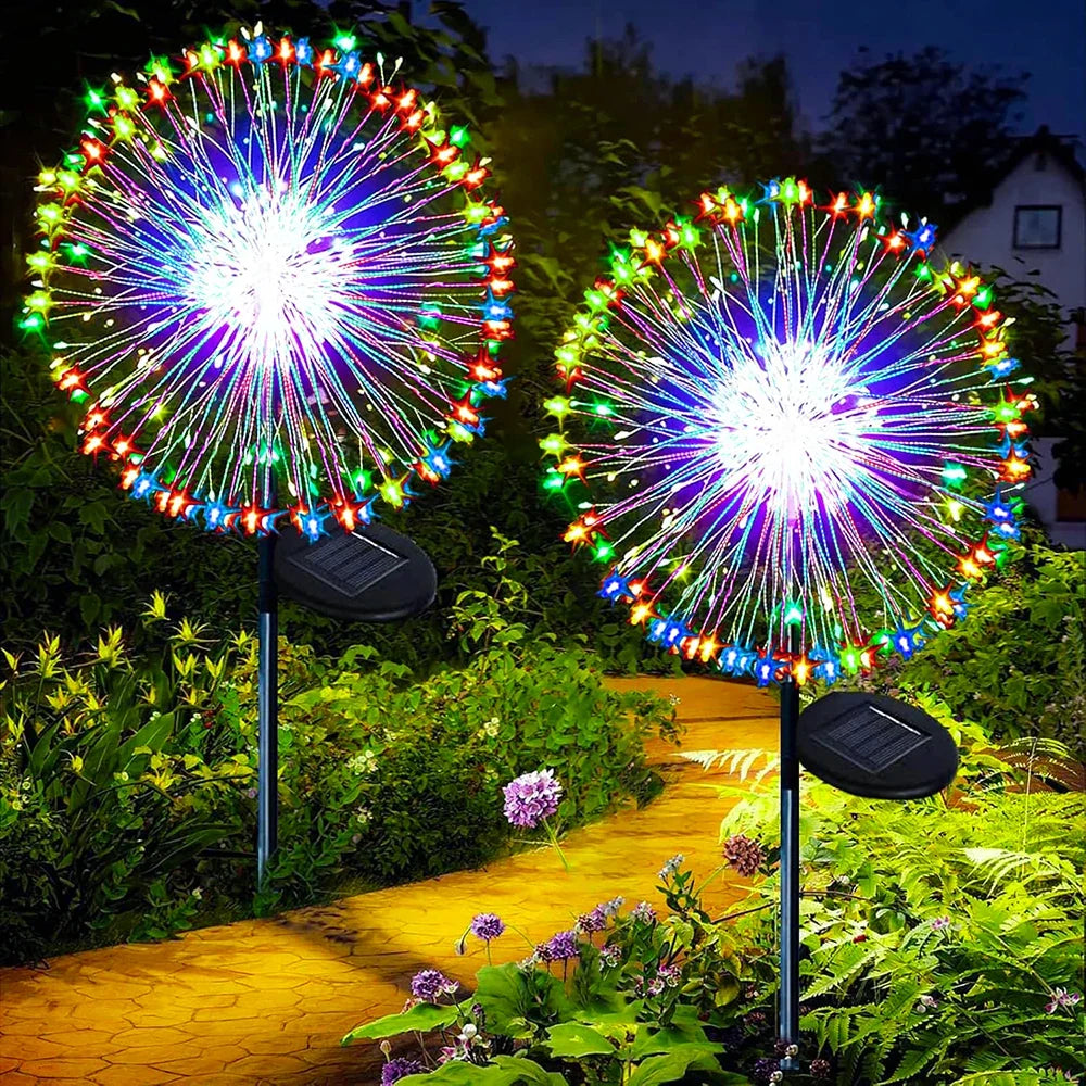 Trendbay 420LED Solar Firework Stake RGB Dandelion Garden Lights