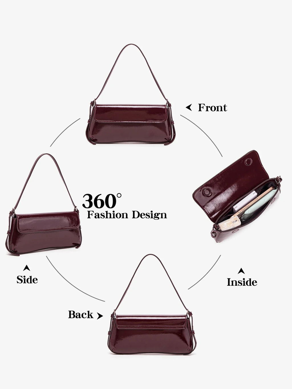 Trendbay Women's Shiny Crossbody Shoulder Bag