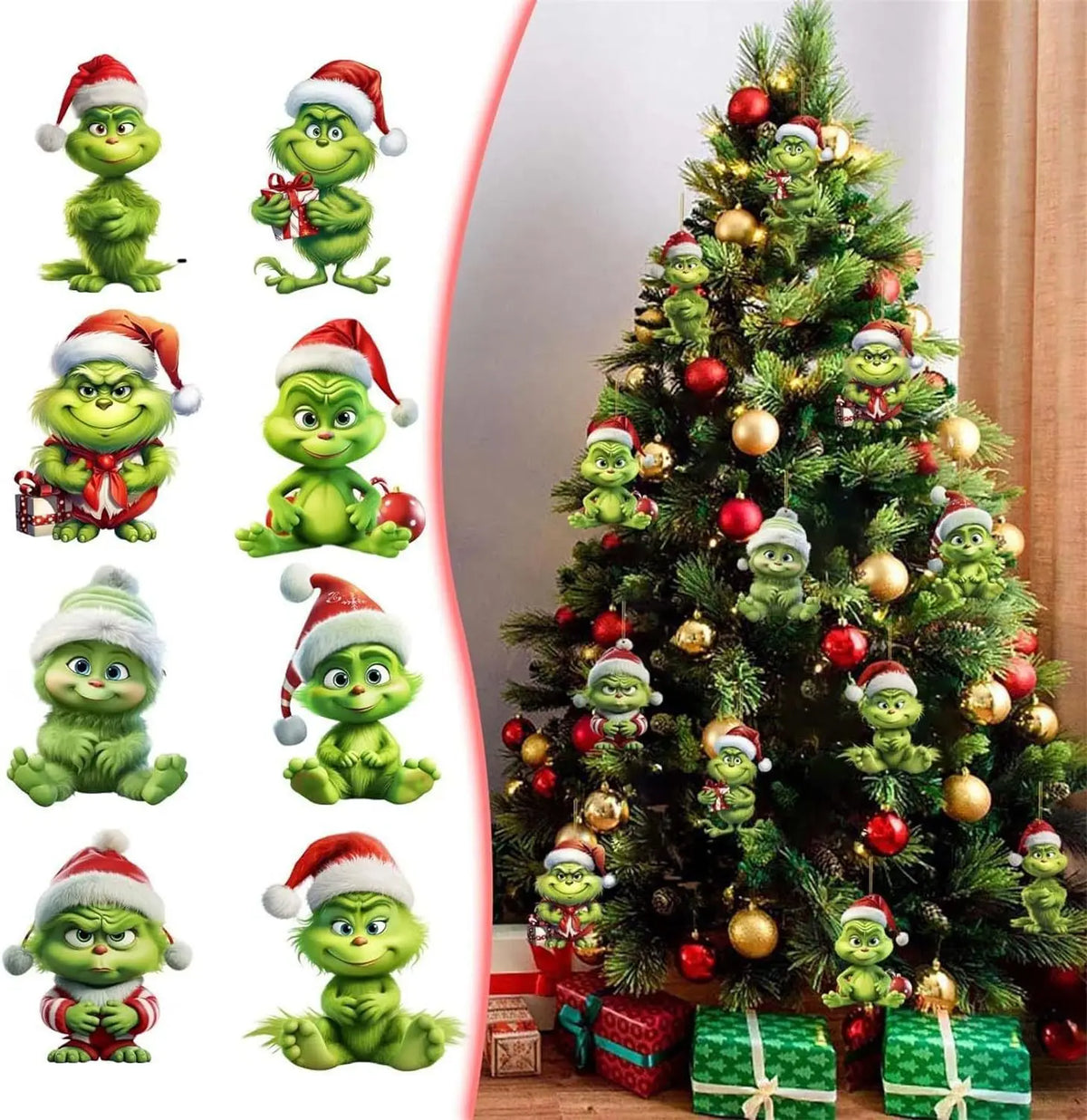 Trendbay 10pcs Whimsical Green Christmas Tree Ornaments