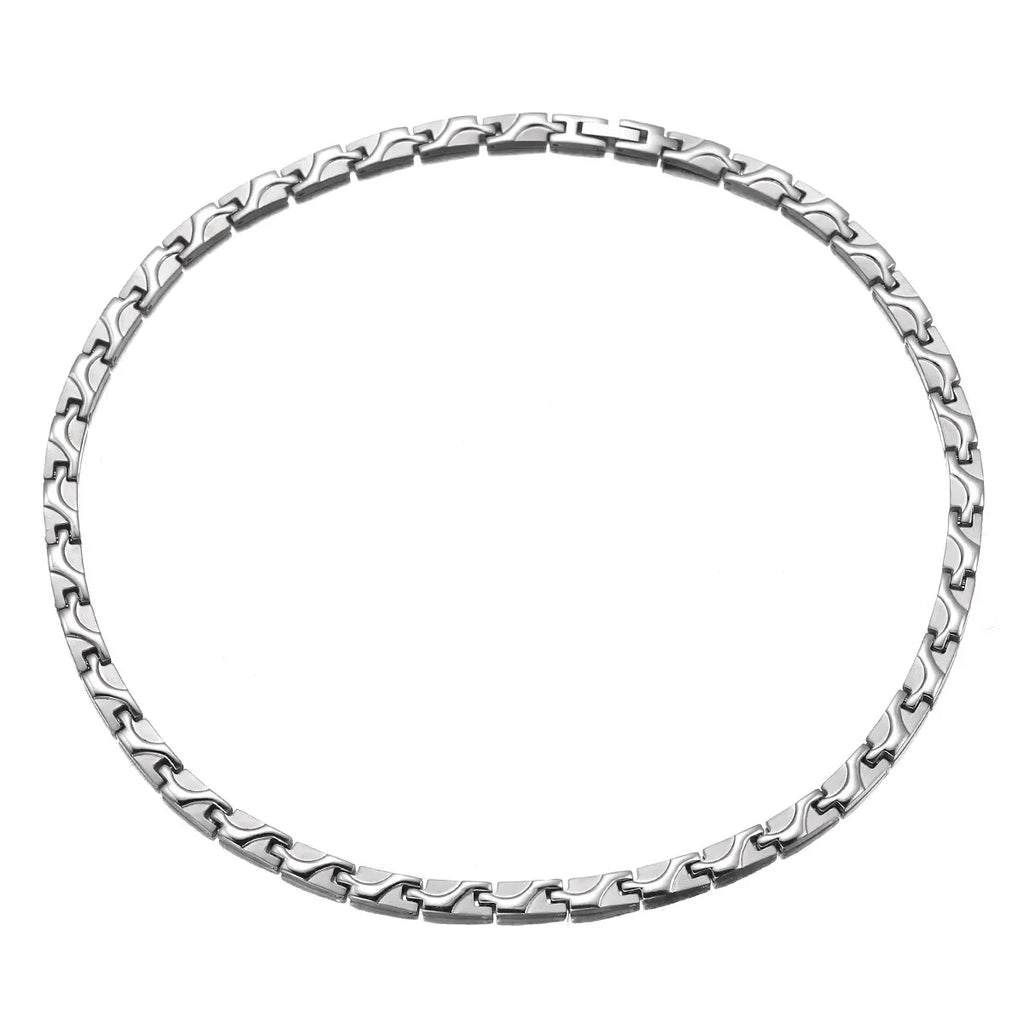 Trendbay Titanium Steel Men's Chain Necklace – Minimalist Stainless Steel Magnetic Style Collar