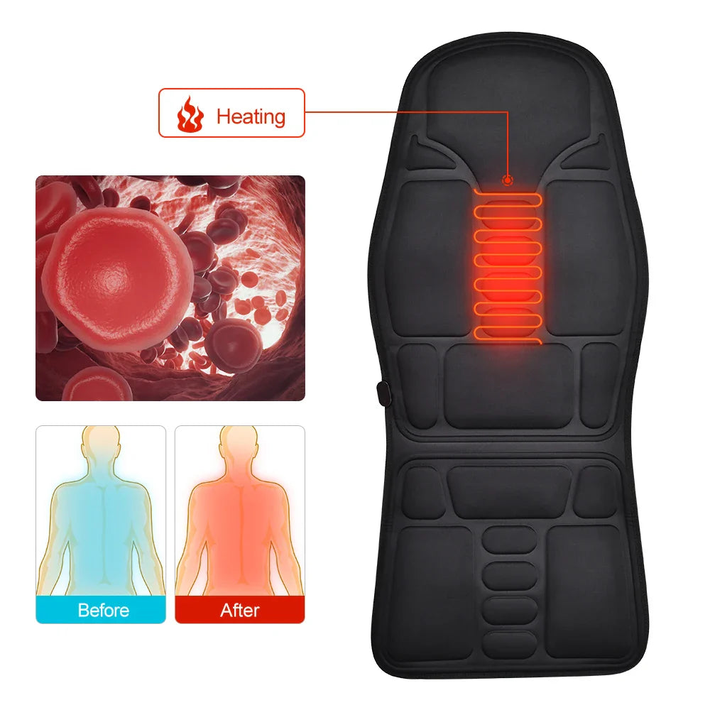 Trendbay Heated Vibrating Chair Massager Pad for Neck & Back