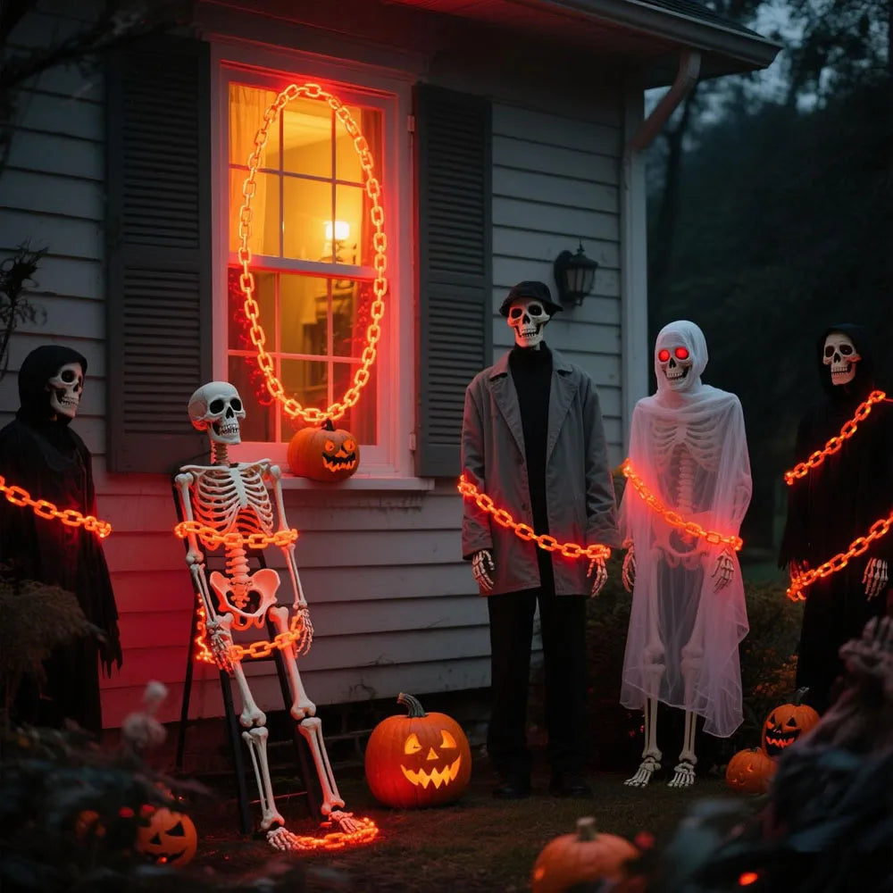 Trendbay 2M Halloween Plastic Chain Lights Orange 8 Modes