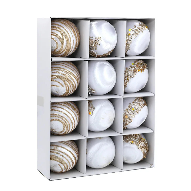 Trendbay 12PCS Silk Foam Christmas Ball Ornament Set