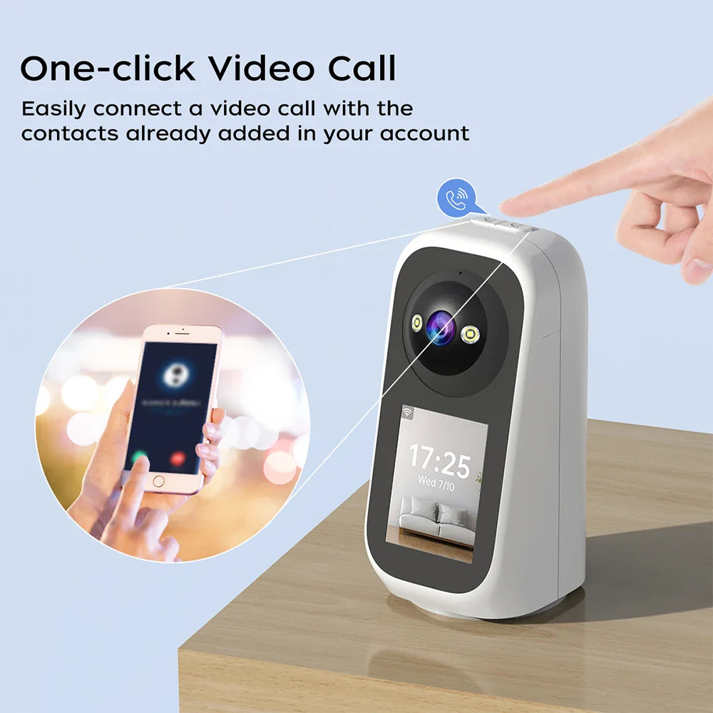 Trendbay 3K PTZ Smart Camera – Baby Monitor with Video Call, AI Tracking & LED Screen