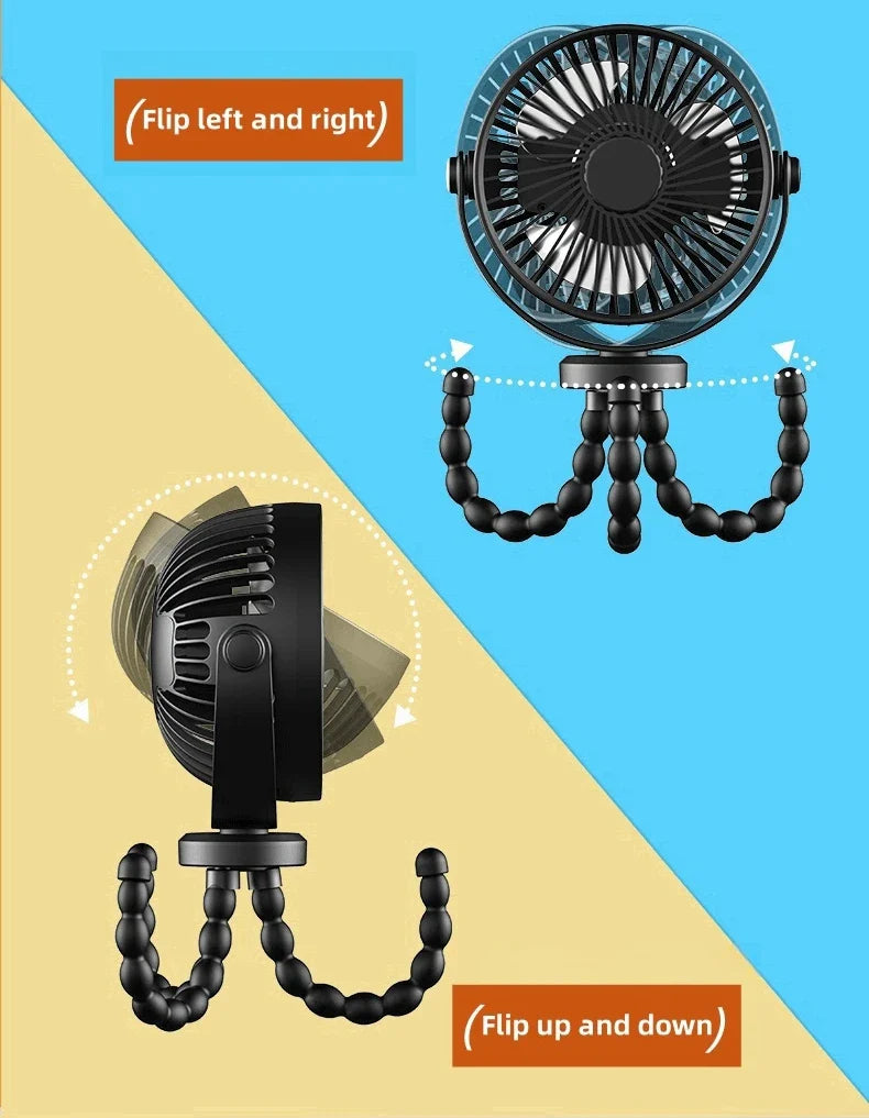 Trendbay Mini Portable Stroller Fan with Flexible Tripod