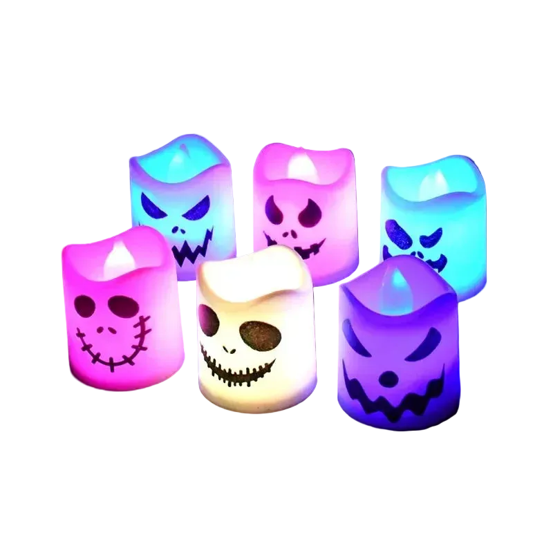 Trendbay 6pcs Halloween LED Ghost Pumpkin Candle Lights Lamps