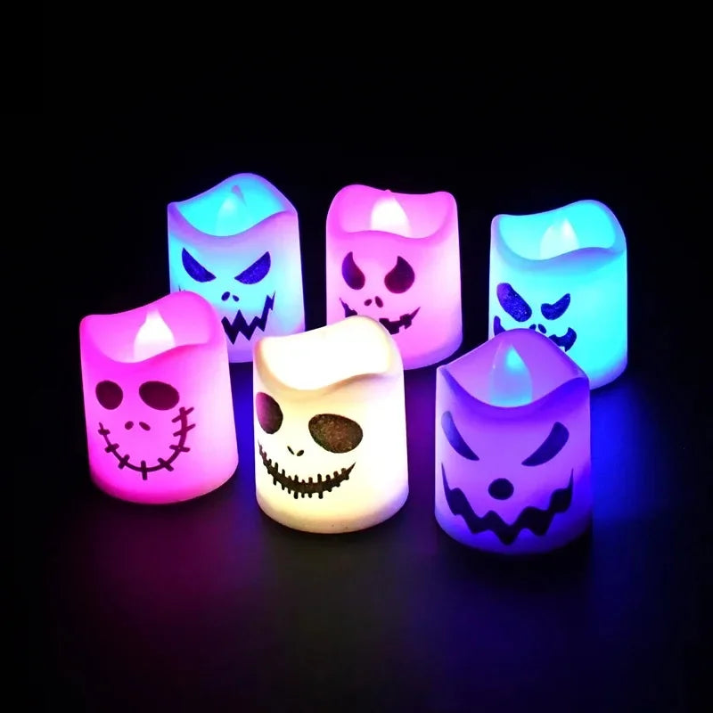 Trendbay 6pcs Halloween LED Ghost Pumpkin Candle Lights Lamps