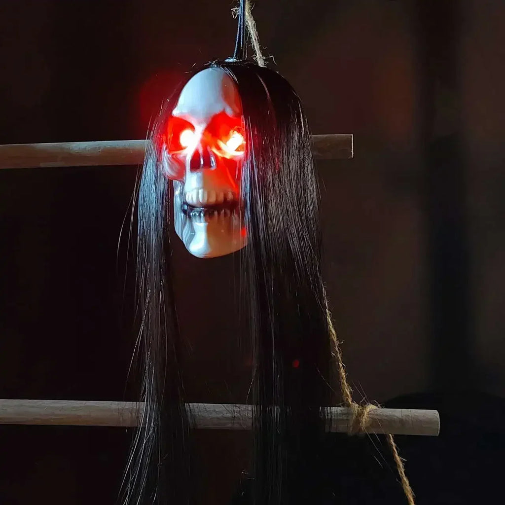 Trendbay Halloween Hanging Long-Hair Ghost Skeleton LED Pendant 1Pcs