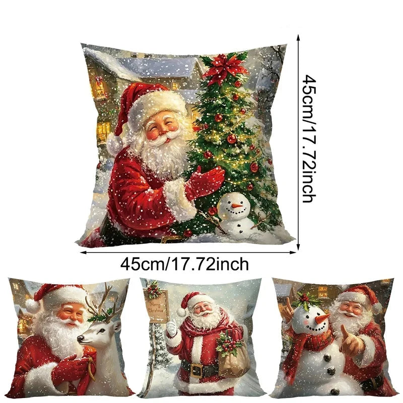 Trendbay Christmas Throw Pillow Cover Set of 4 Decorative Pillowcases