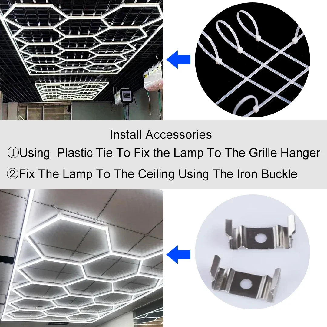 Trendbay Hexagon LED Garage Ceiling Light 6500K