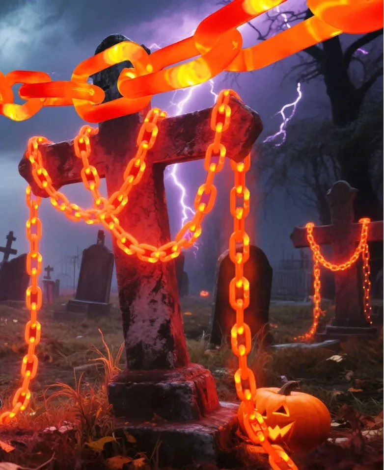 Trendbay 2M Halloween Plastic Chain Lights Orange 8 Modes
