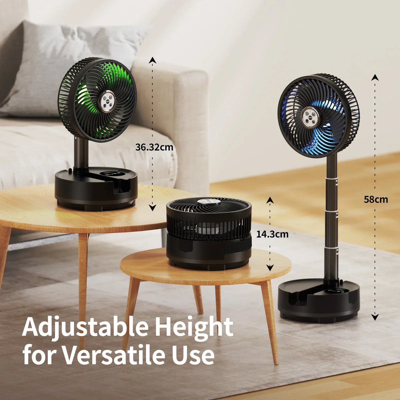 Trendbay 20000mAh Portable Folding Fan with Remote