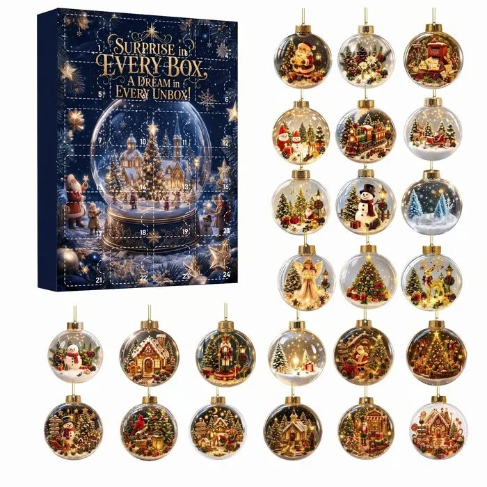 Trendbay 24-Day Mini Christmas Brick Ornament Advent Calendar