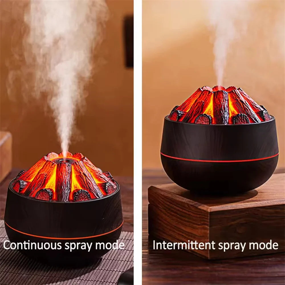 Trendbay Flame Aroma Humidifier – 300ML Ultrasonic Essential Oil Diffuser with Night Light