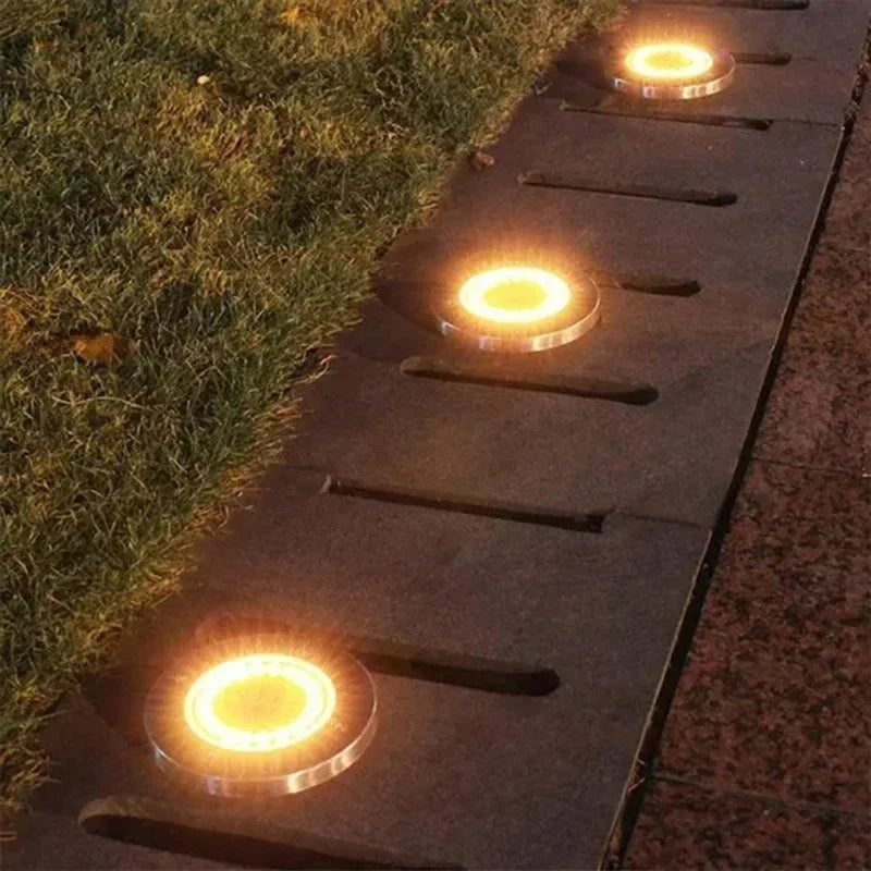 Trendbay 1Pcs Solar Ground Lights 8 LED Stainless Steel & ABS In-Ground