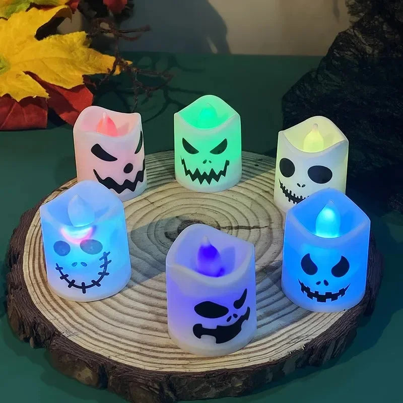 Trendbay 6pcs Halloween LED Ghost Pumpkin Candle Lights Lamps