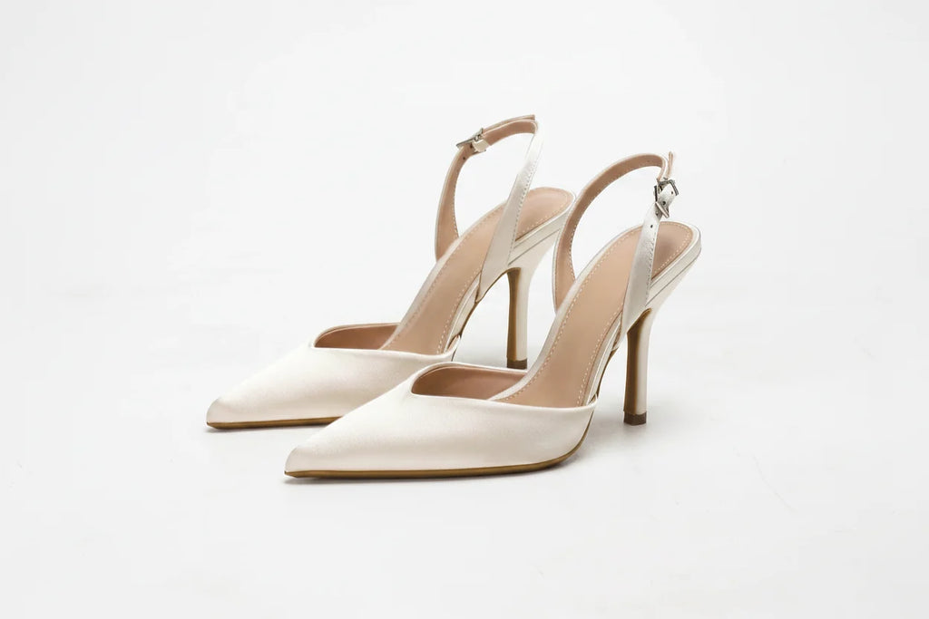 Trendbay Women's Satin Slingback Heeled Sandals