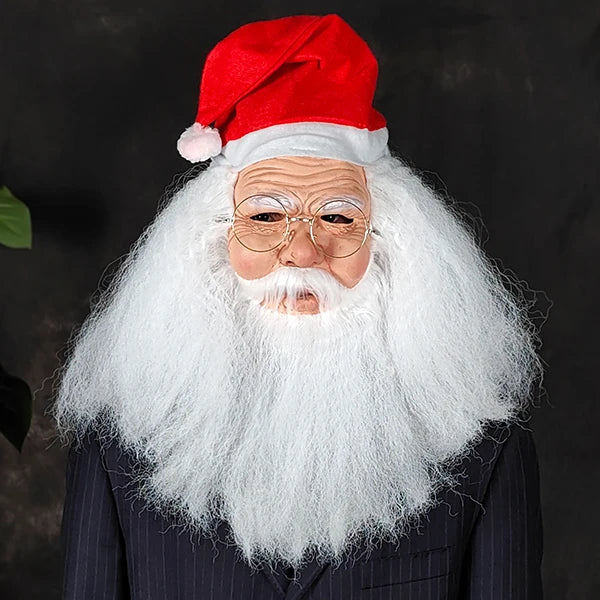 Trendbay Bearded Santa Claus Latex Mask with Glasses 40×30 cm