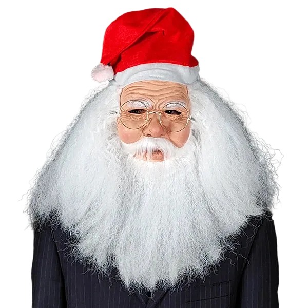 Trendbay Bearded Santa Claus Latex Mask with Glasses 40×30 cm