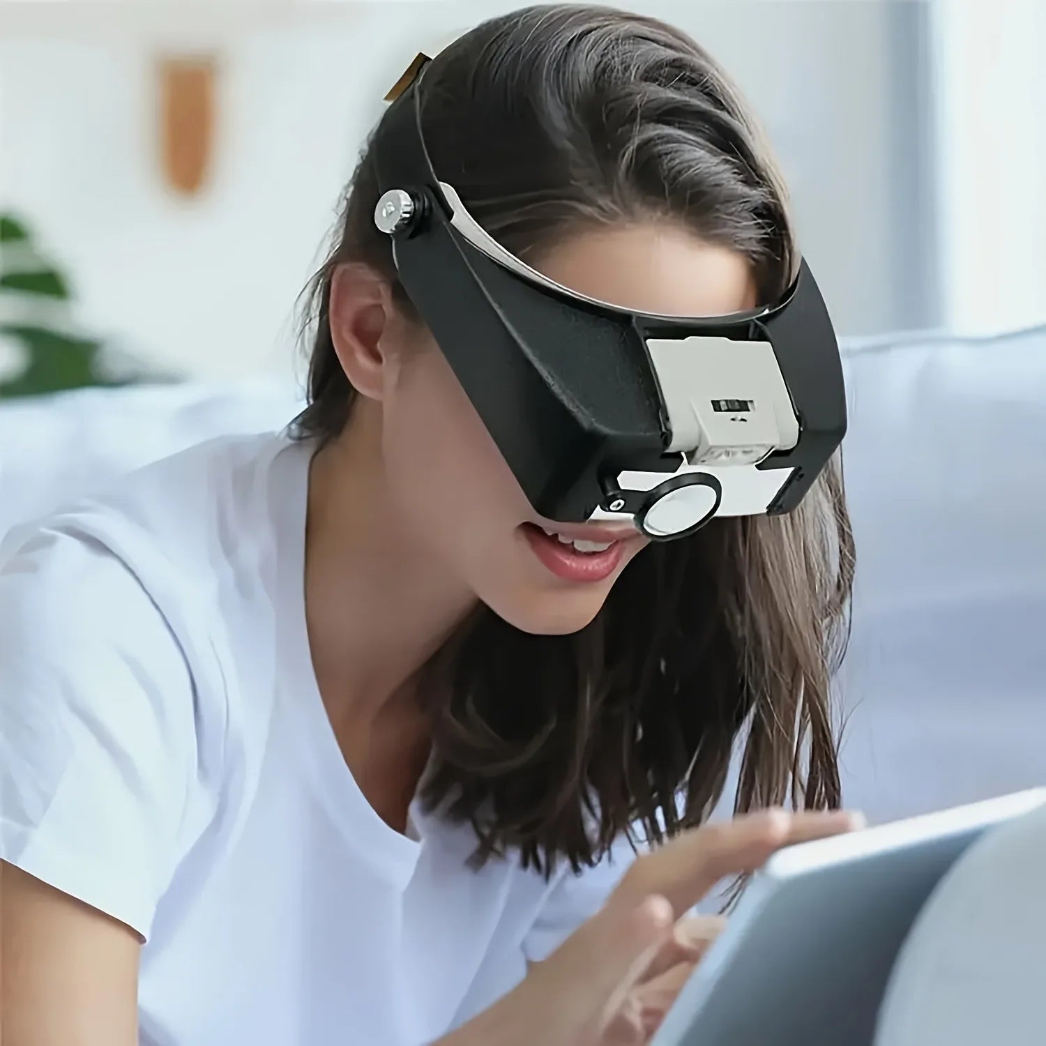 Trendbay LED Head-Mounted Magnifying Glass – Adjustable Dual Lens Magnifier for Reading, Jewelry Repair & Crafts