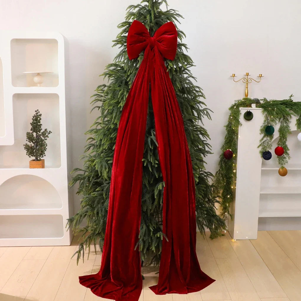 Trendbay Large Velvet Christmas Bow Ornament