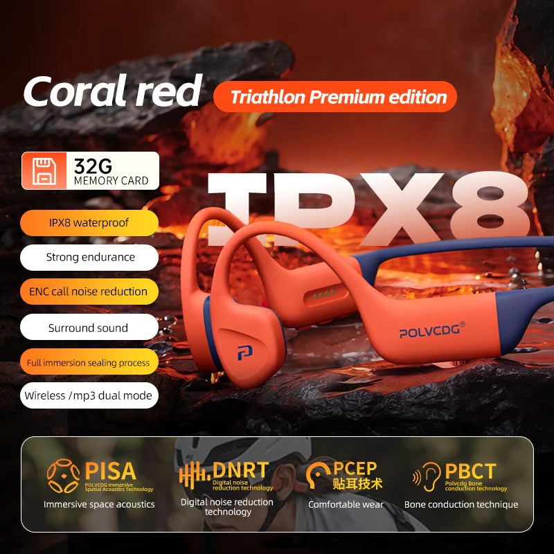 Trendbay Waterproof Bone Conduction Earphones with 32GB Memory