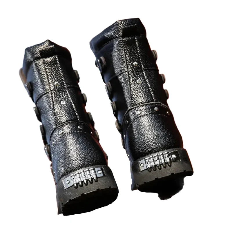 Trendbay Men's Mid-Calf Motorcycle Boots