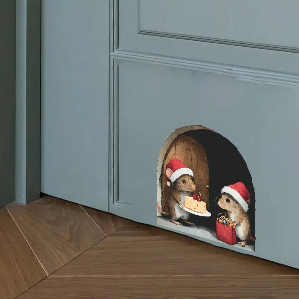 Trendbay Cute Christmas Small Mouse Wall Sticker