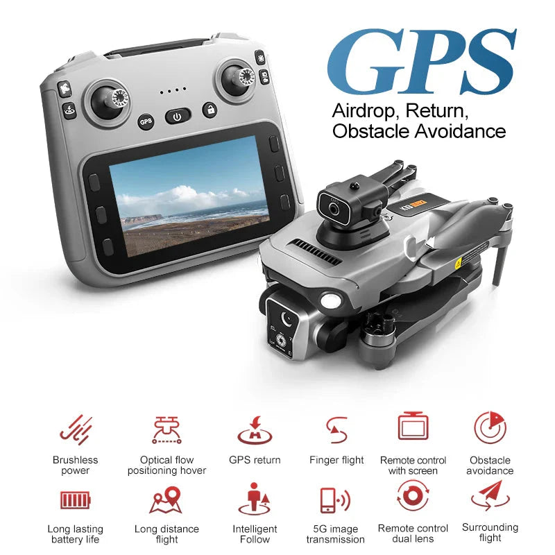 Trendbay 8K GPS Folding Drone with Screen Remote