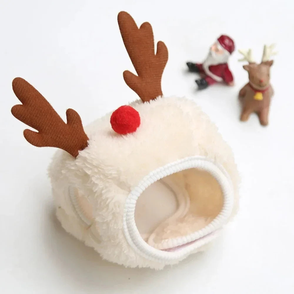 Trendbay Christmas Pet Santa & Reindeer Hat with Bandana Bib Scarf